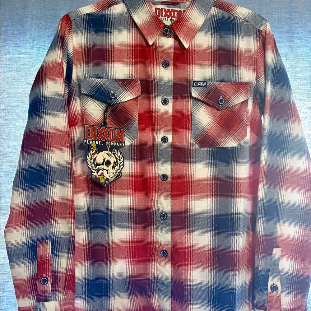 DIXXON Red and Blue Plaid Button-Down Shirt
